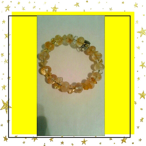 November: Genuine Citrine memory wire bracelet - Picture 1 of 3